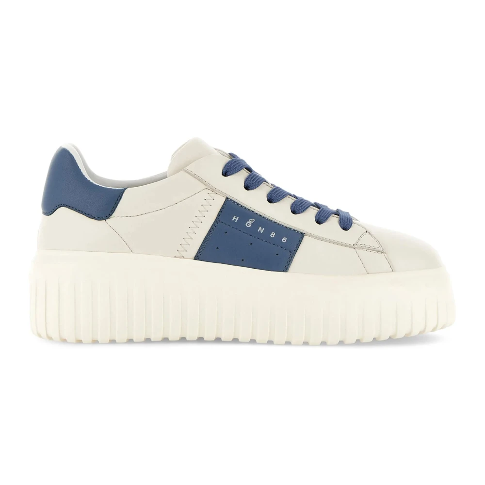 Hogan Blauwe H-Stripes Sneakers met Memory Foam Dames Schoenen Wit