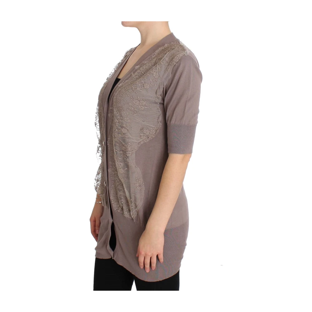 Pink Memories Elegante Lila Kant Gebreide Trui Purple Dames