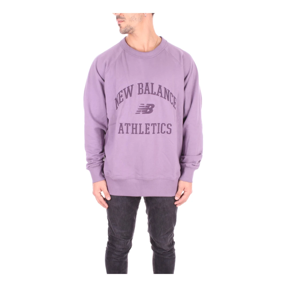 New Balance Paarse Logo Sweaters Purple Heren