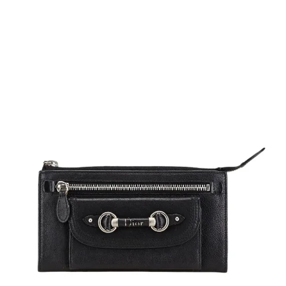 Dior Vintage Pre-owned Leather wallets Black Dames