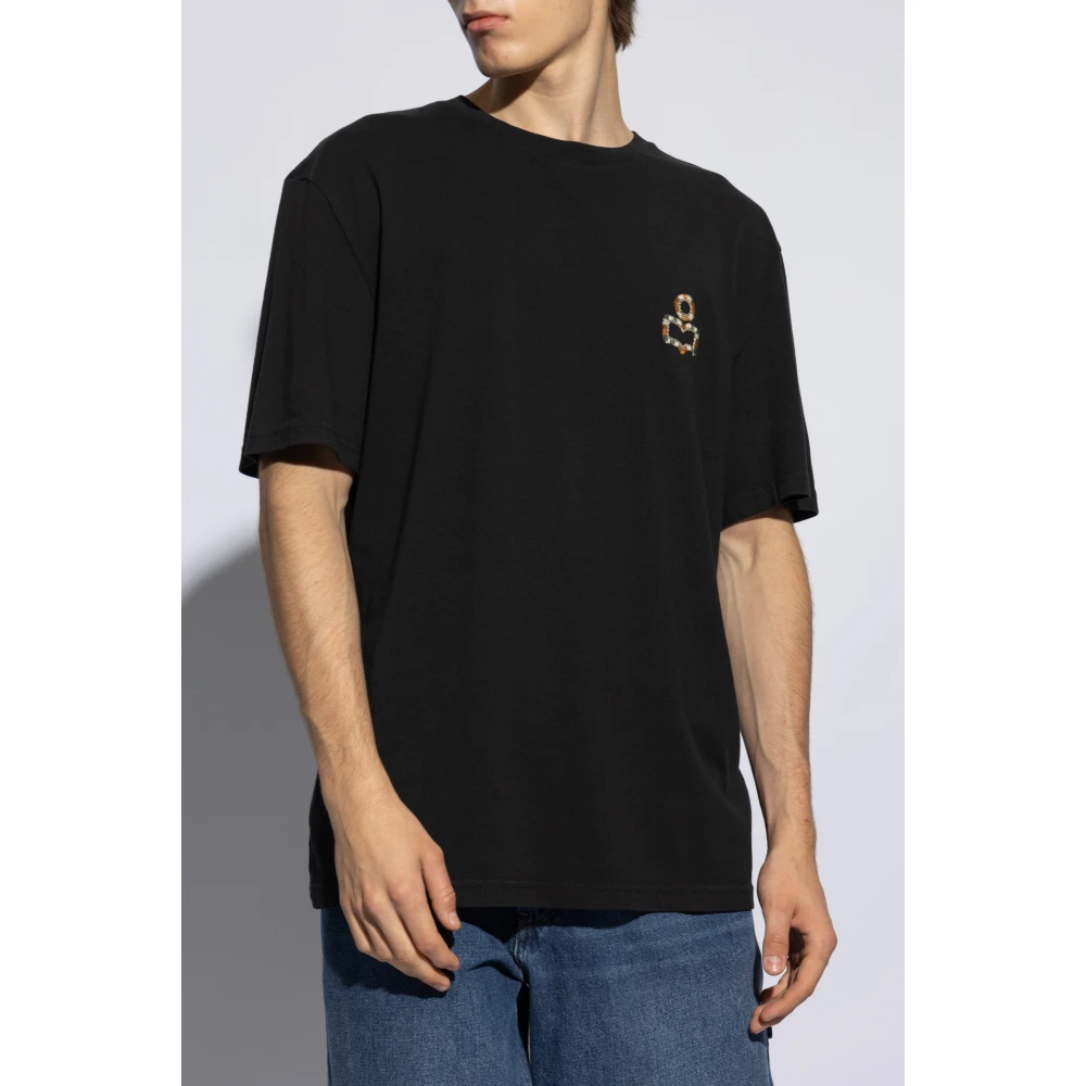 Isabel marant T-shirt 'Hugo' Black Heren