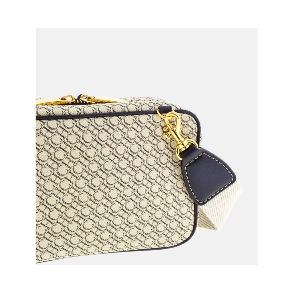 Carolina Herrera Canvas Schoudertas met Leren Afwerking Beige Dames