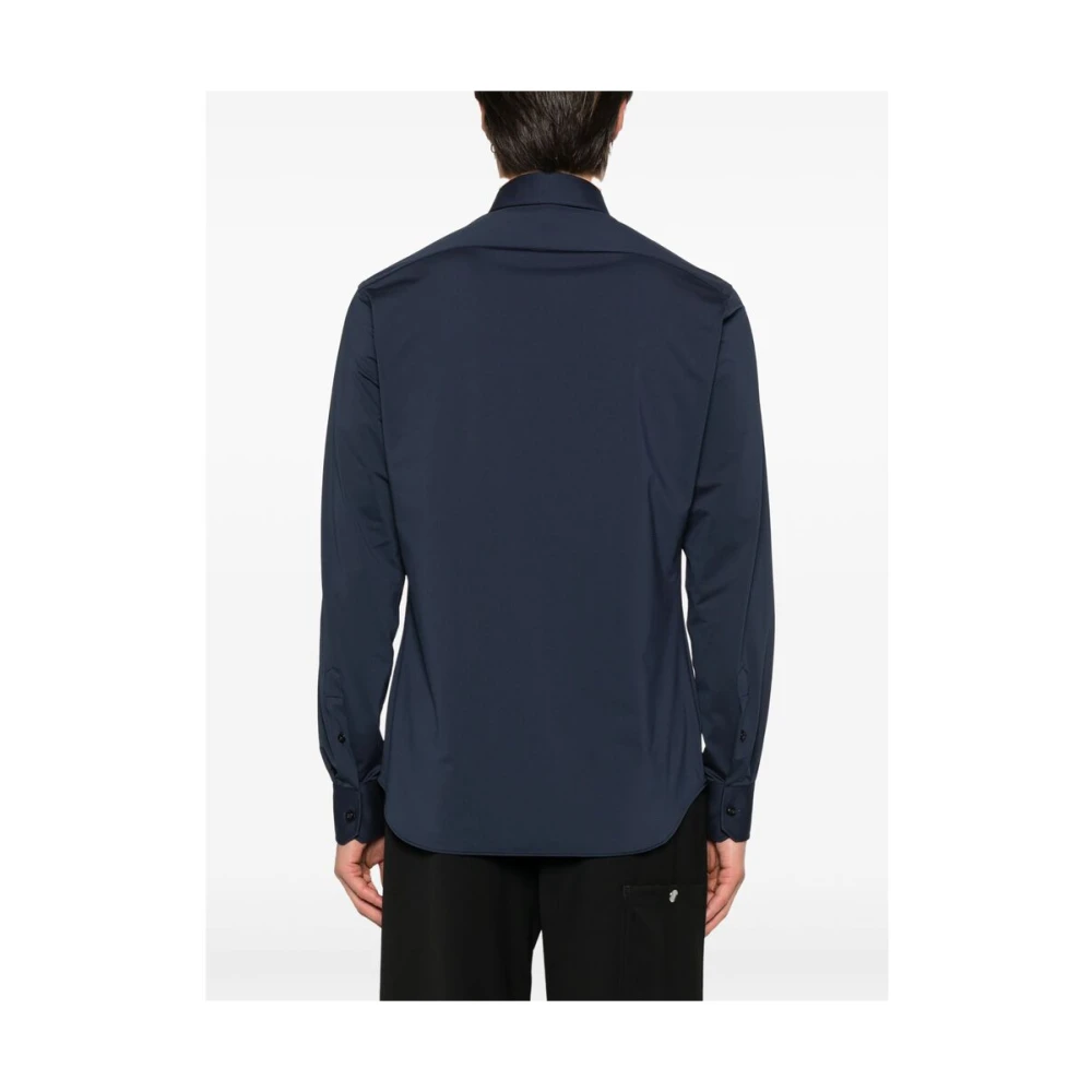 Xacus Blauwe Stretch Cutaway Kraag Overhemd Blue Heren