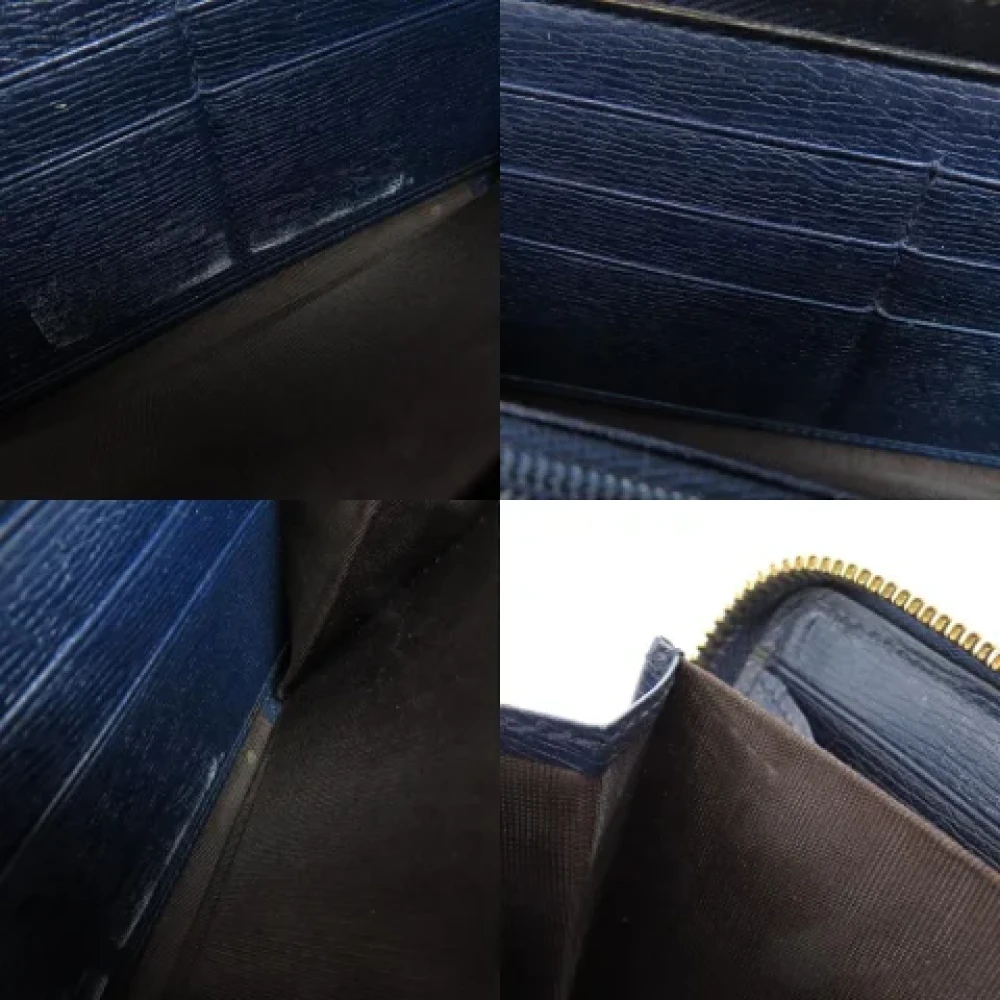 Gucci Vintage Pre-owned Leather wallets Blue Dames