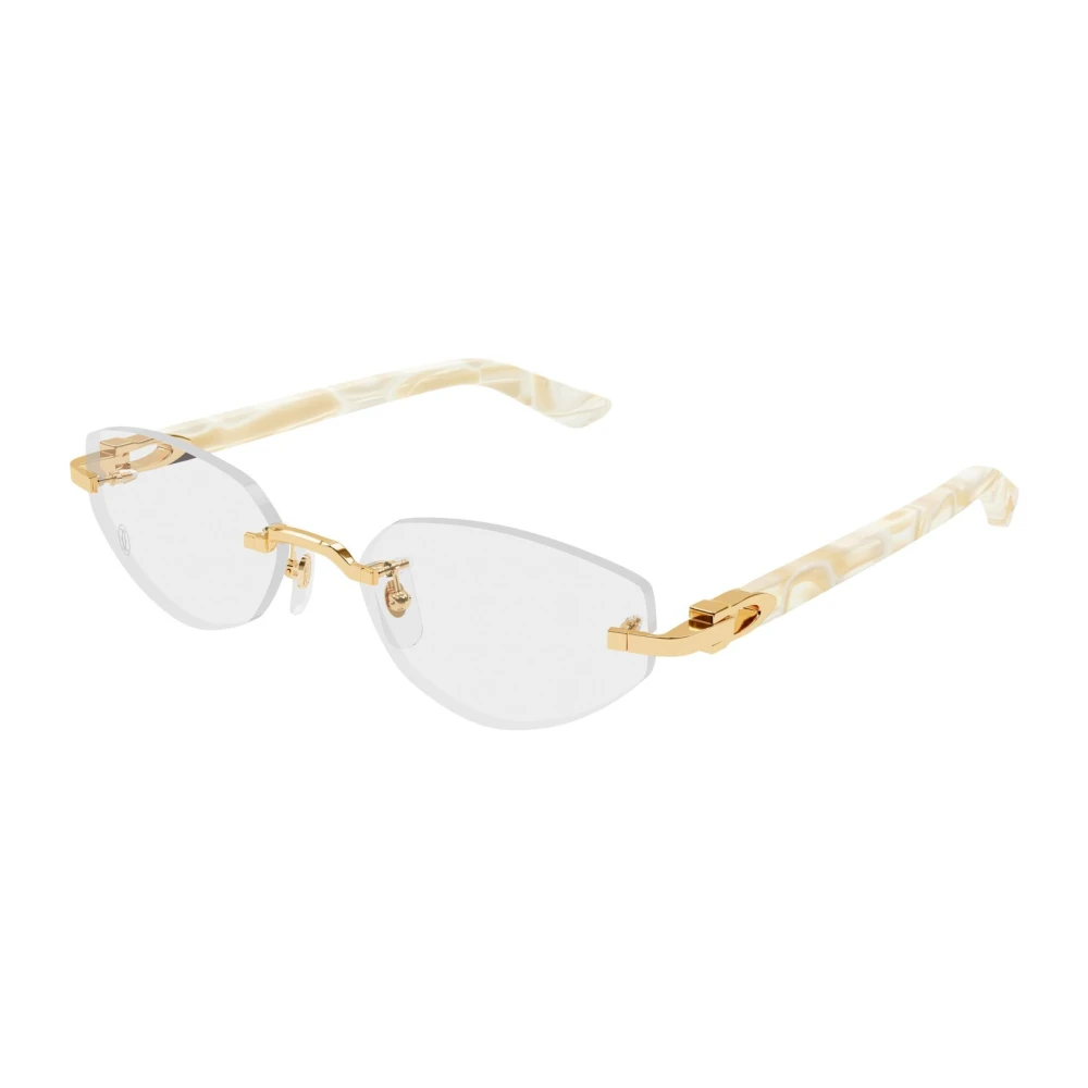 Cartier Yellow Glasses, Female, 55 Mm, Cat Eye Eyeglasses