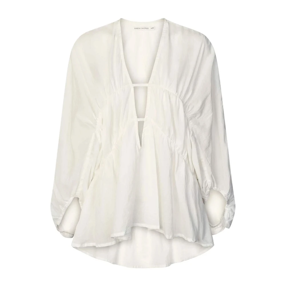 Rabens Saloner Elegante witte katoenen blouse Corrie White Dames