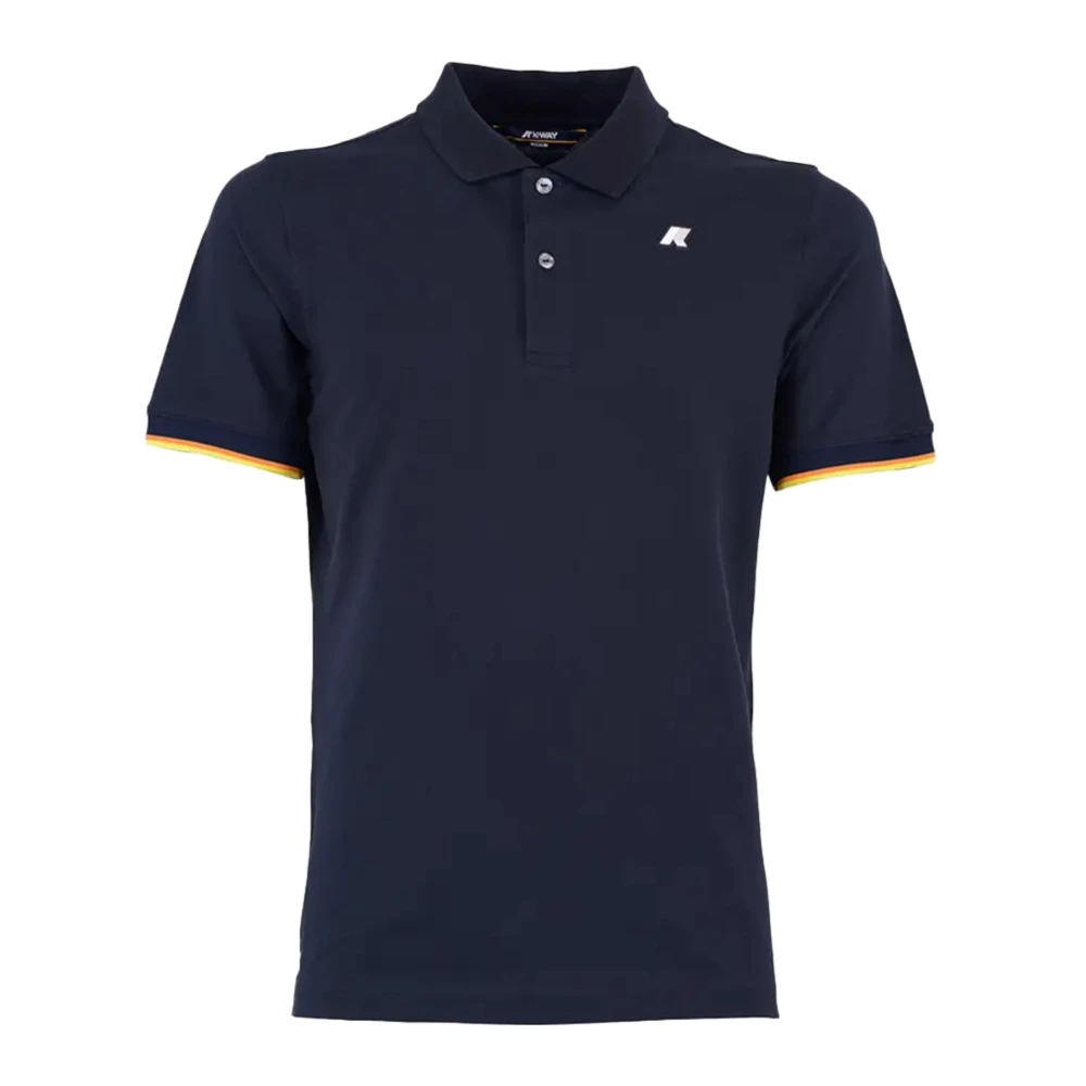K-Way Men's Blue Polo Shirts, M, Cotton Elastane Polo Shirt