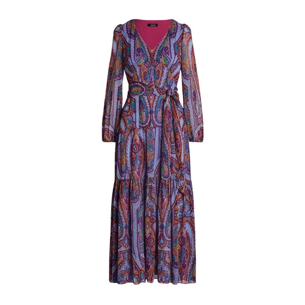 Ralph Lauren Paarse Paisley Midi Jurk Multicolor Dames