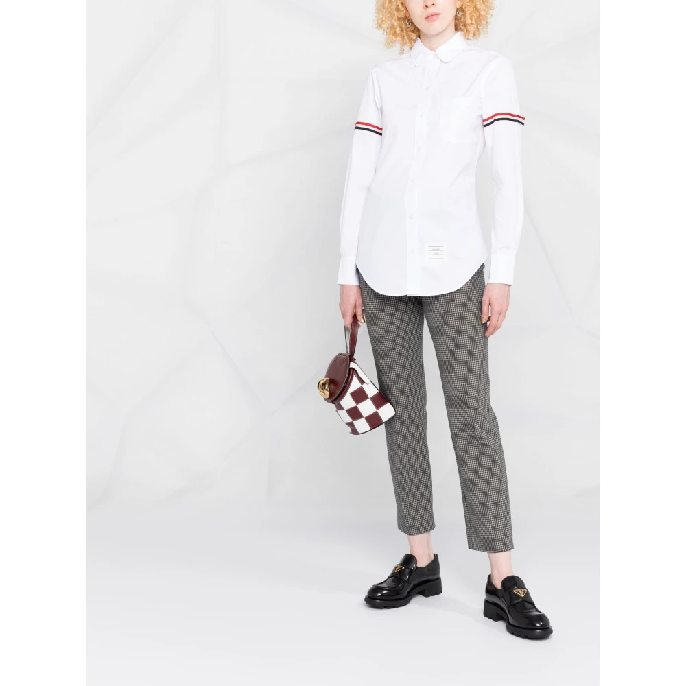 Thom Browne Iconisch Gestreept Overhemd White Dames