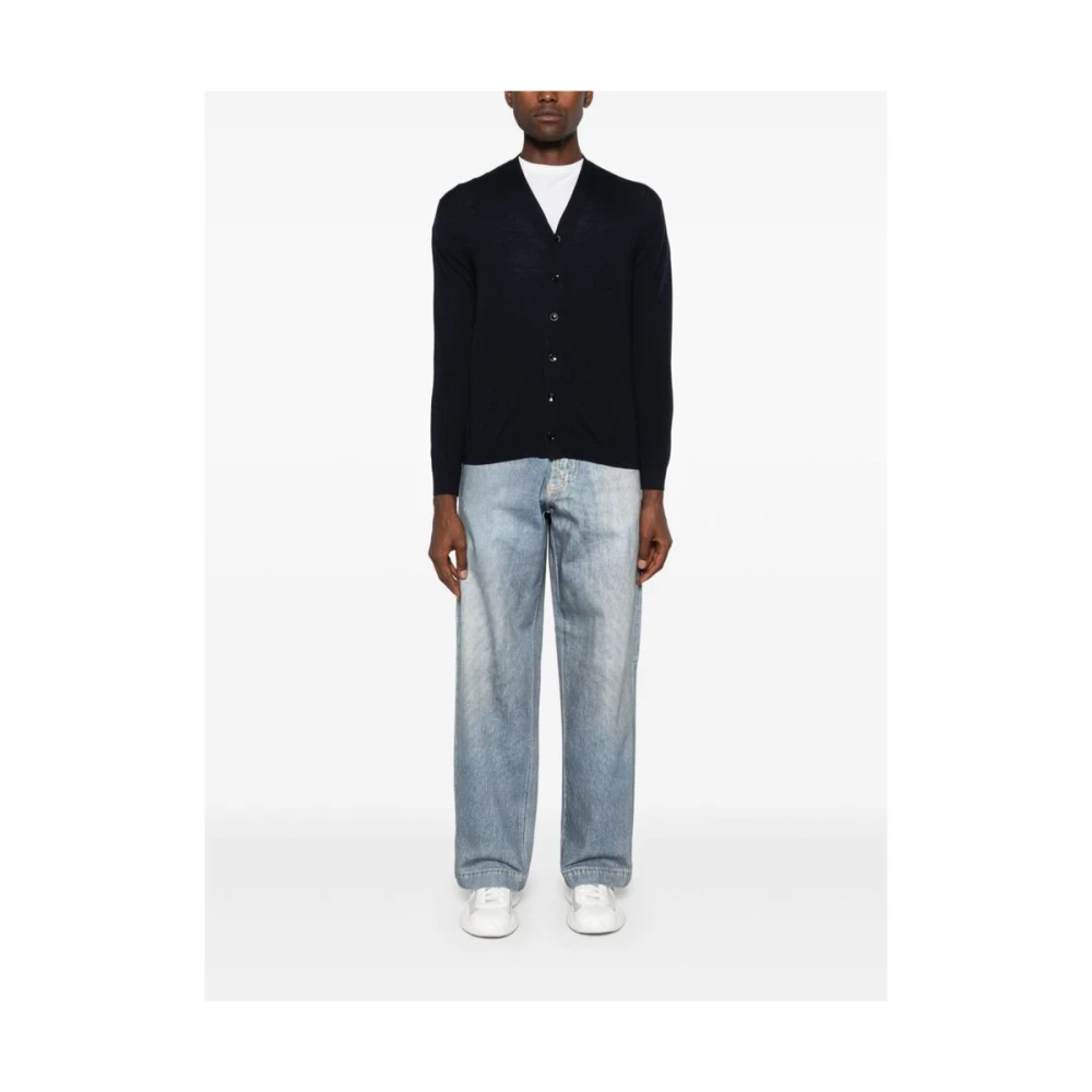 Emporio Armani Lichtblauwe Katoenmix Wide Leg Jeans Blue Heren