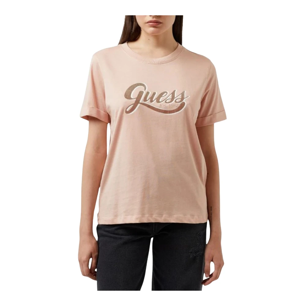 Guess Logo T-Shirt Pink Dames