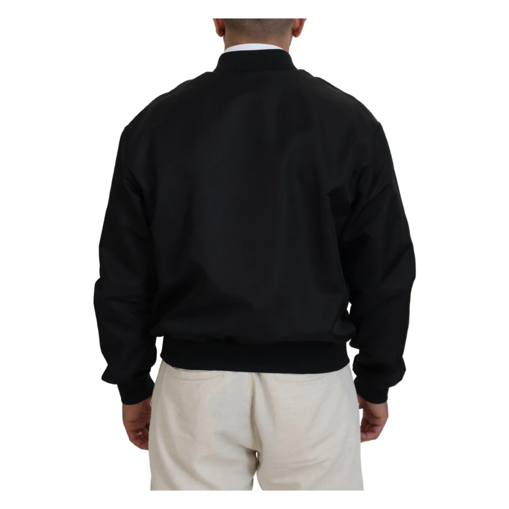 Dolce & Gabbana Zwarte Logo Bomber Jas Black Heren