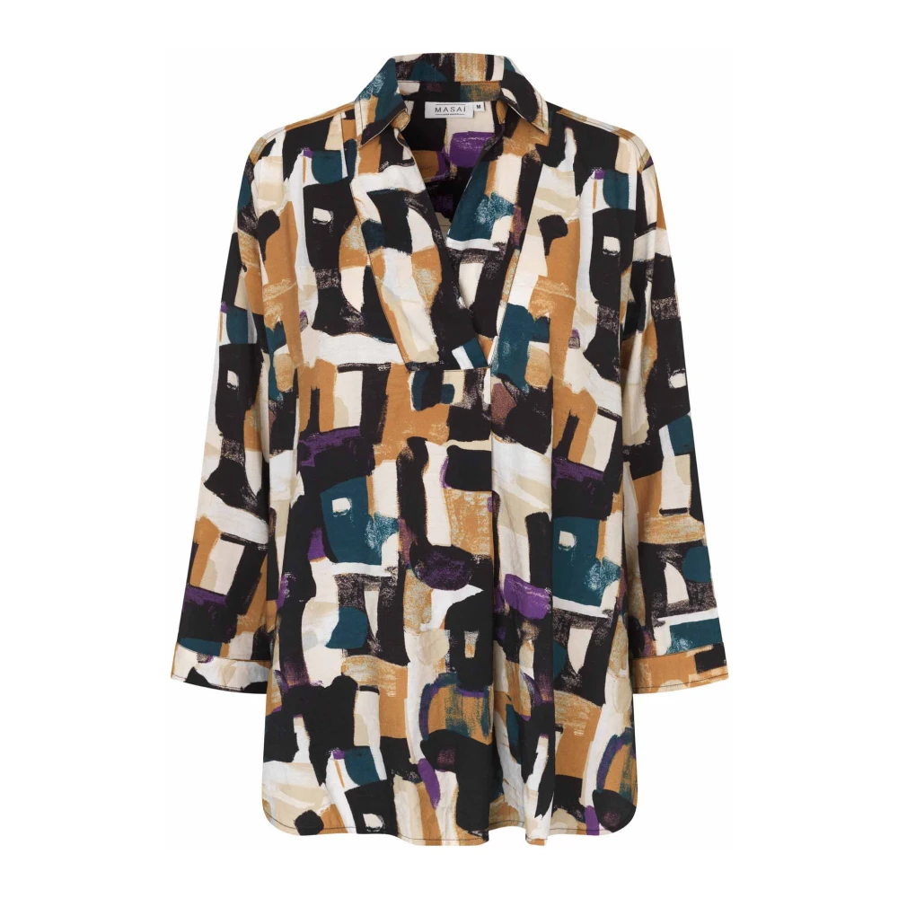 Masai Stijlvolle Tunieken met V-Hals en Print Multicolor Dames