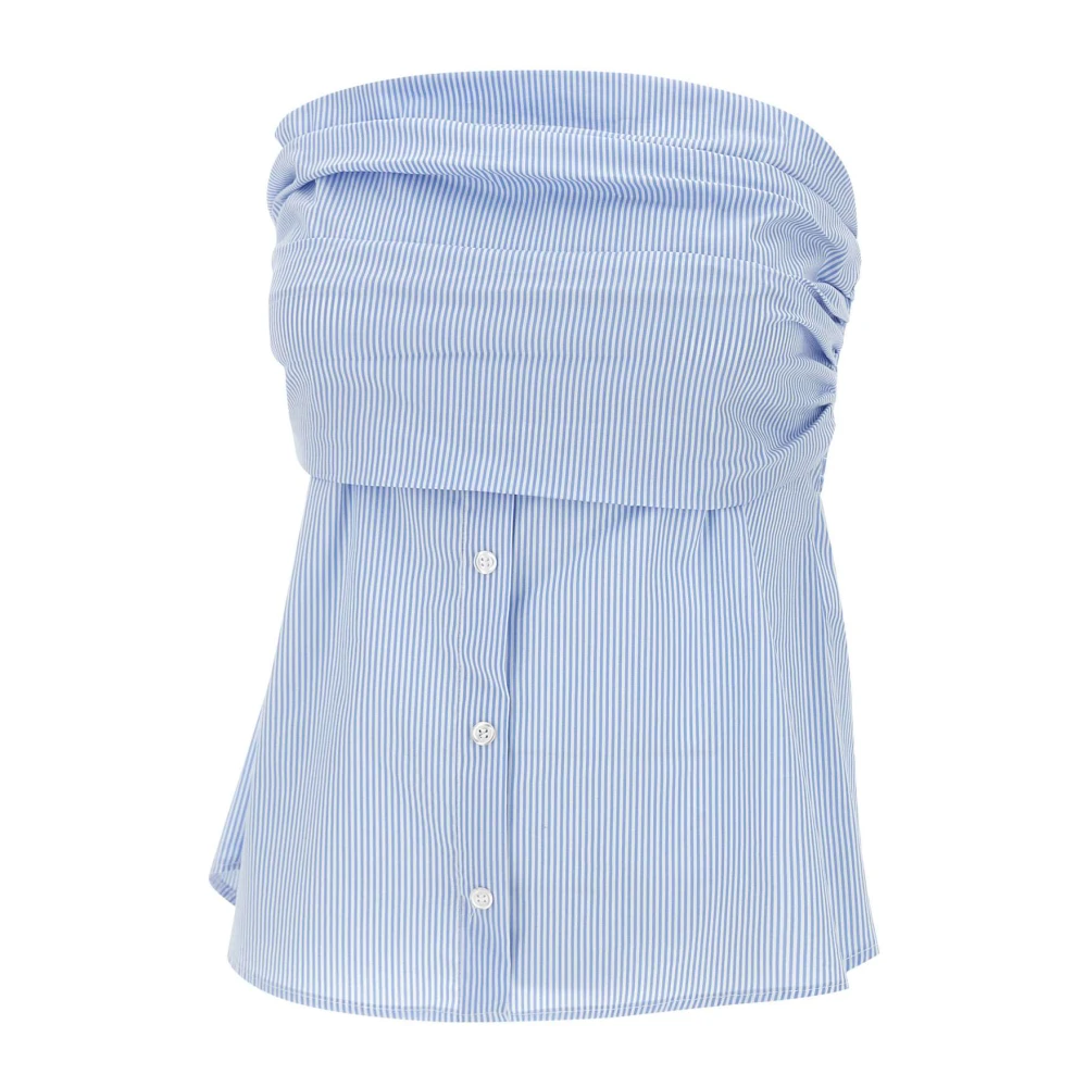 Kaos Gestreepte Katoenmix Top Italië Blue Dames
