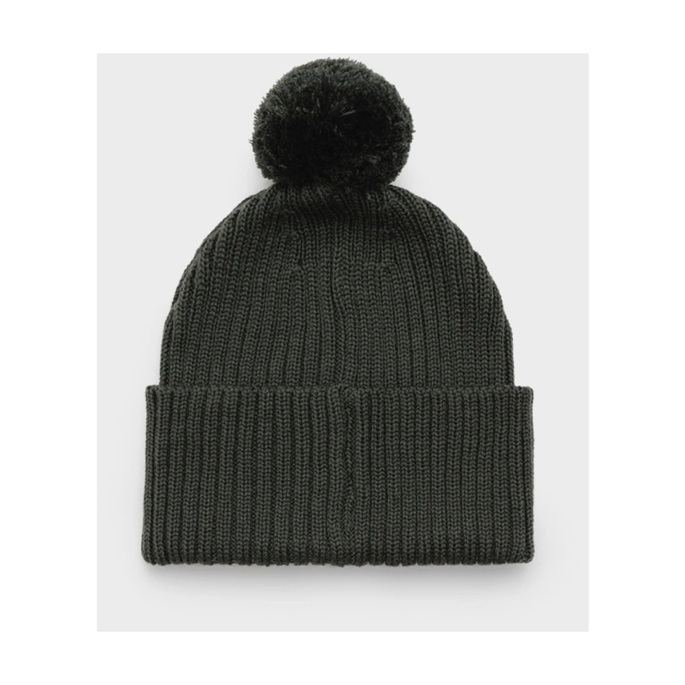 Stutterheim Pompon Ribgebreide Beanie Green Unisex