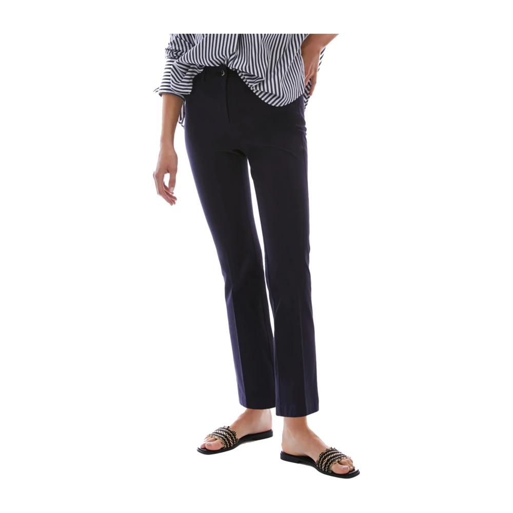 Pennyblack Katoenen kick-flare twill broek Blue Dames