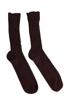 chaussettes-en-coton-marron-avec-logo