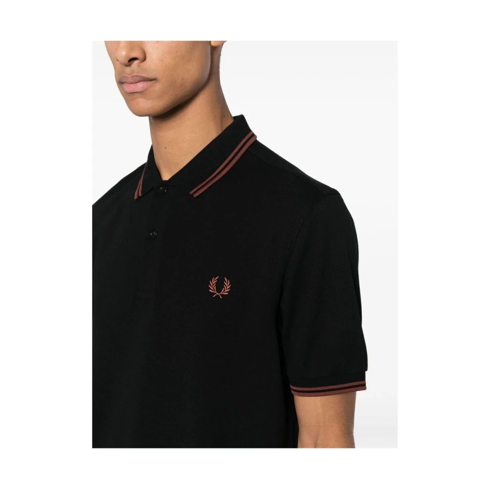 Fred Perry Zwarte Katoenen Polotrui met Geborduurd Logo Black Heren