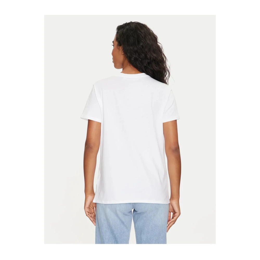 Guess Malibu Screen Printed Rhinestone T-Shirt White Dames