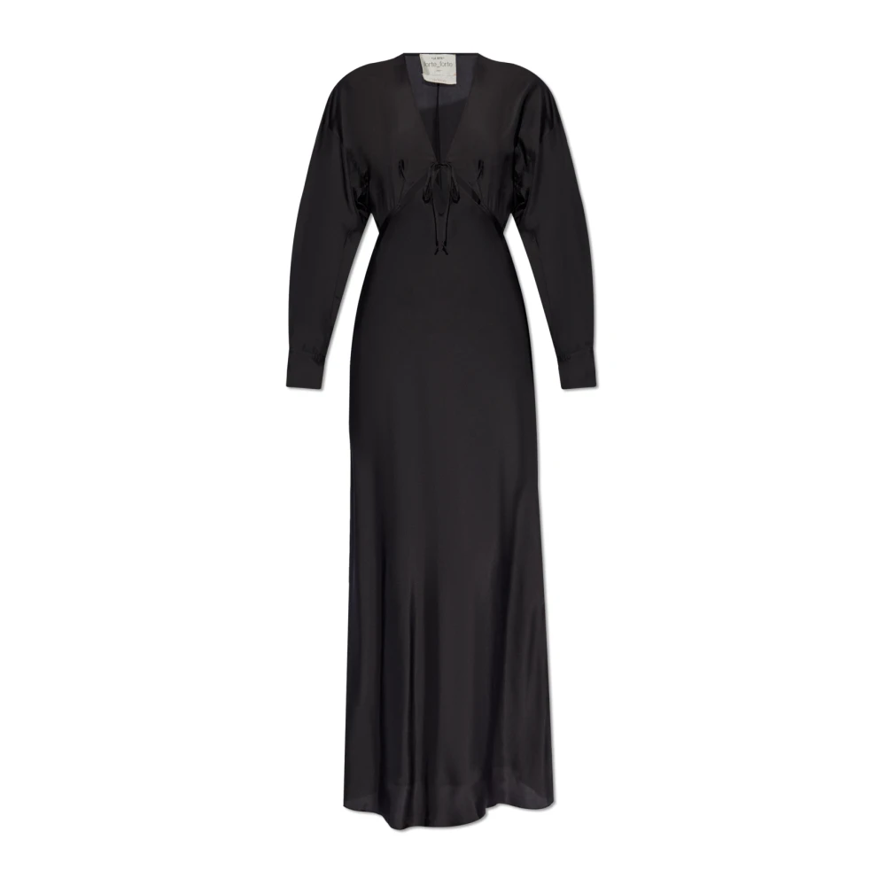 Forte Zijden jurk met stippen Black Dames