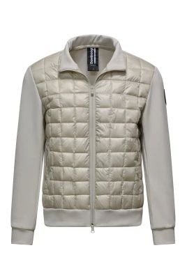 Bi-material jacka i stickad jacka i nylon