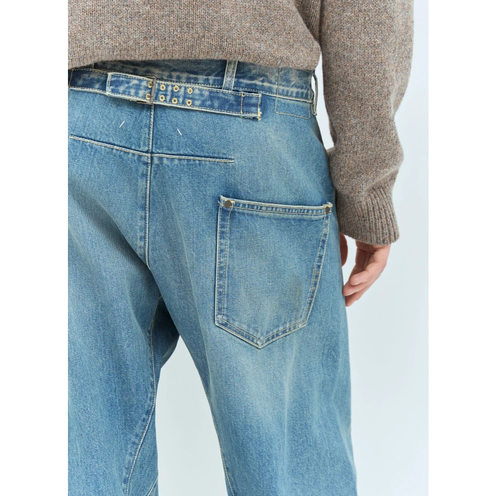 Maison Margiela Verstelbare Diagonale Naad Jeans Blue Heren