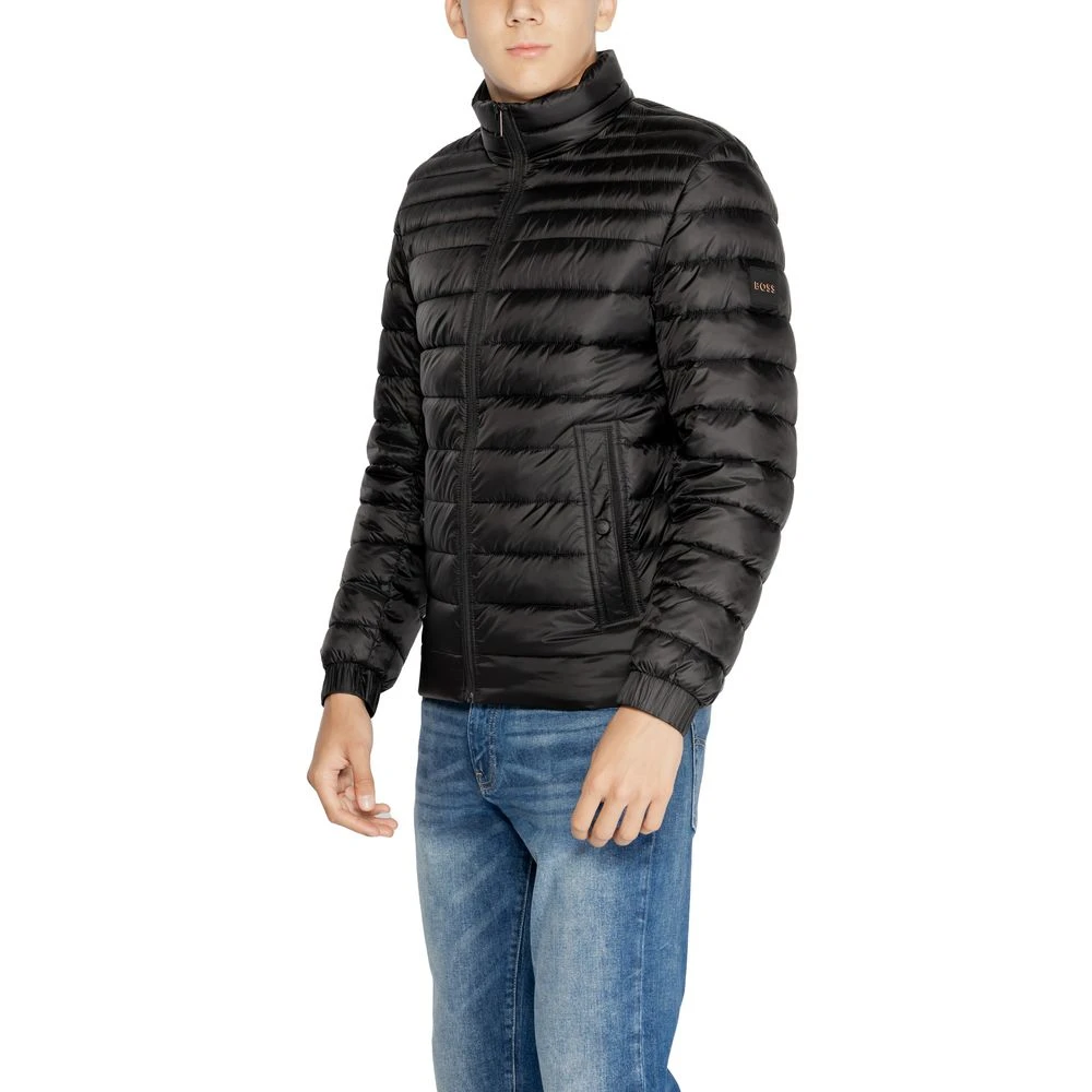 Hugo Boss Zwarte Polyamide Jas voor Mannen Black Heren