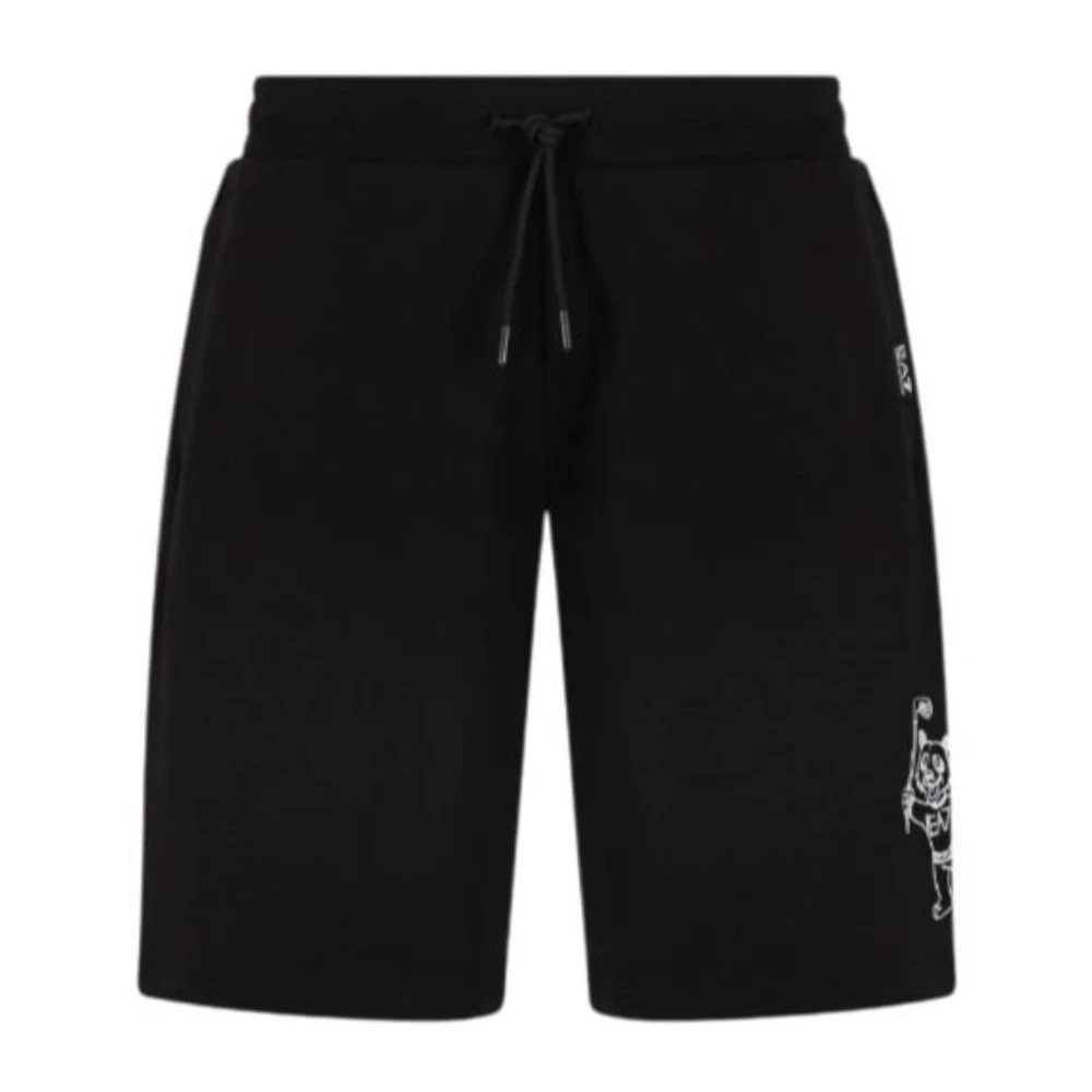 Emporio Armani Ea7 Svart A Sweat Shorts Av Ea7