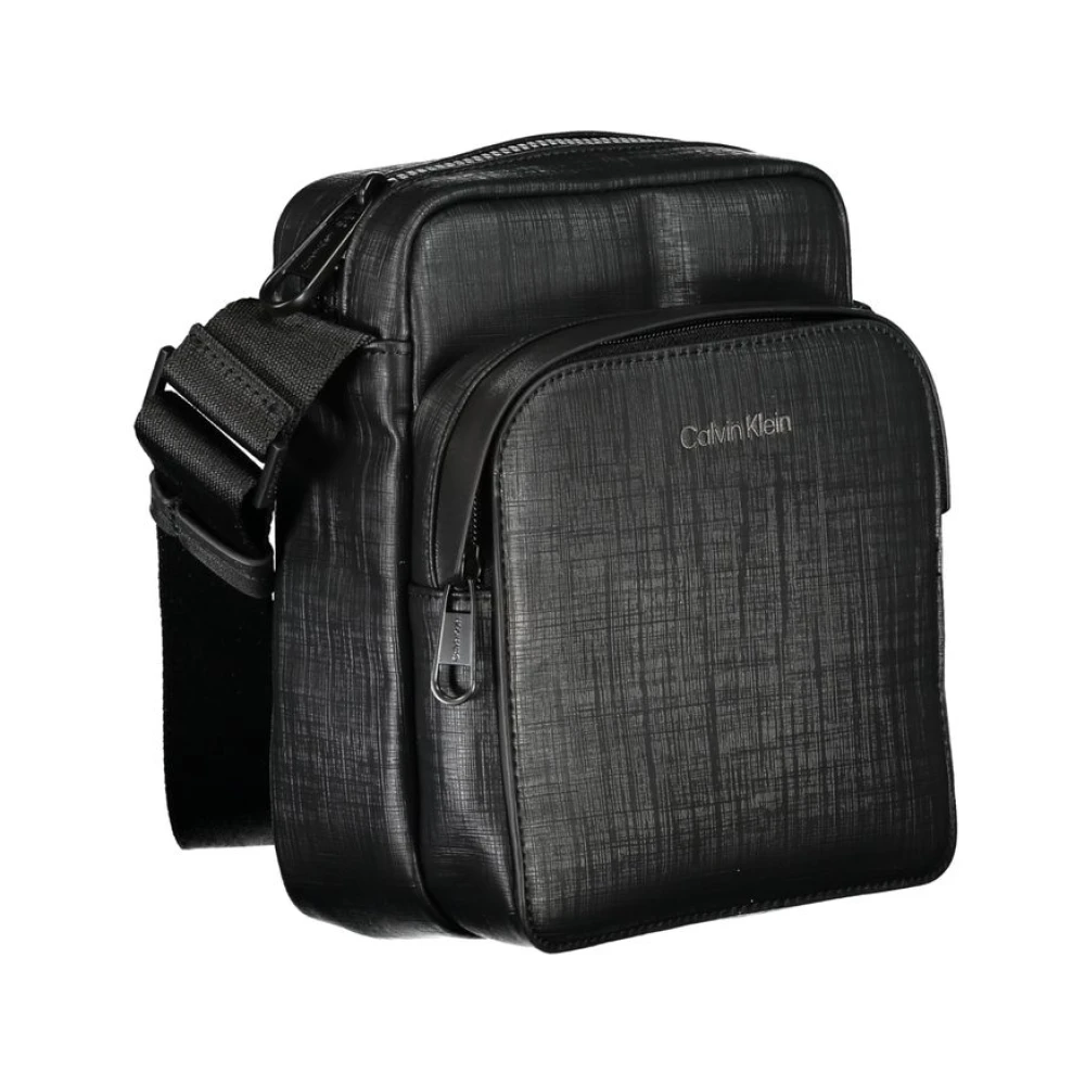 Calvin Klein Elegante zwarte schoudertas met contrasterende details Black Heren