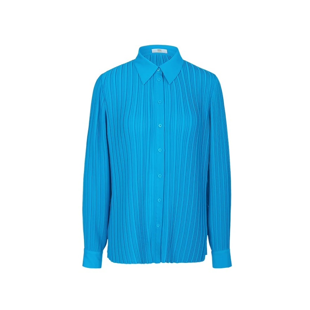 RIANI Geplooide blouse met zijsplitten Blue Dames