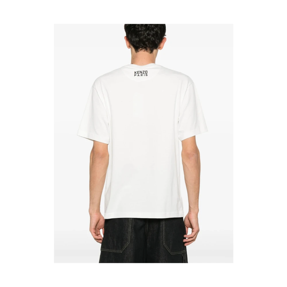 Kenzo Witte Crew Neck Geborduurd T-shirt White Heren