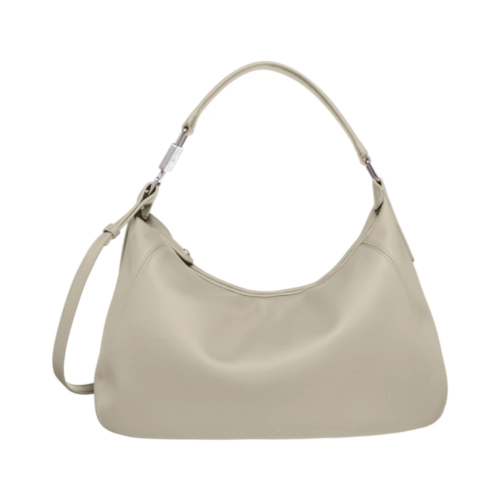 Armani Exchange Women's Grey Handbag Audrey Hobo Zip Closure