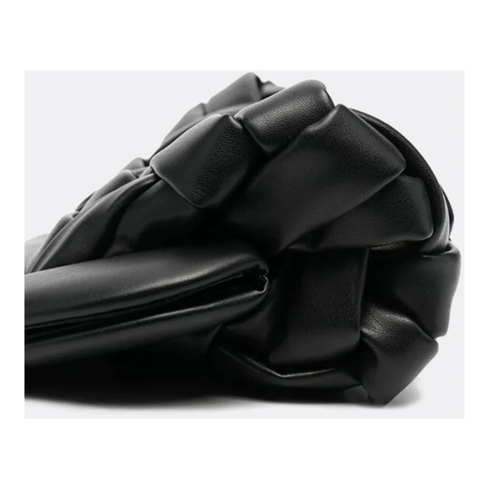 THEMOIRè Geweven Pouch Handtas met Afneembare Band Black Dames