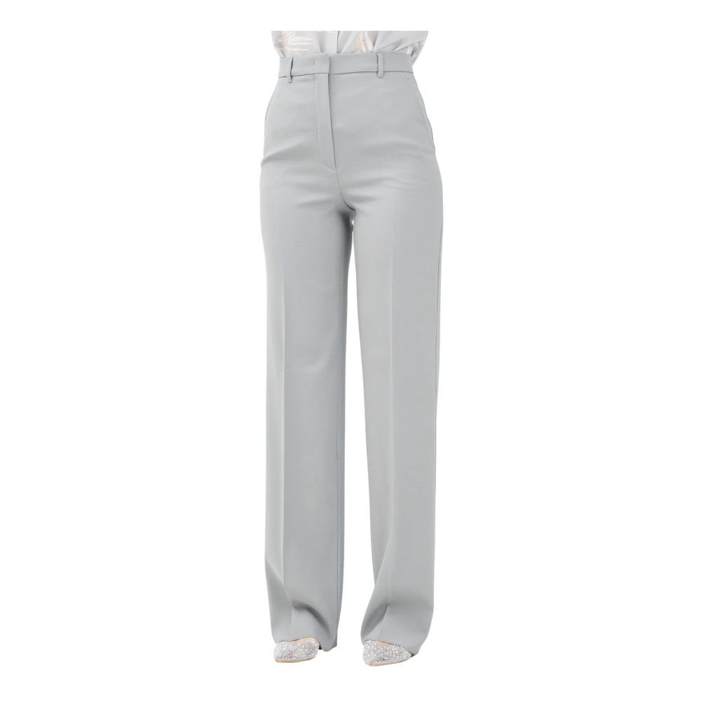 Max Mara Elegante Grijze Wijde Pijp Broek Gray Dames