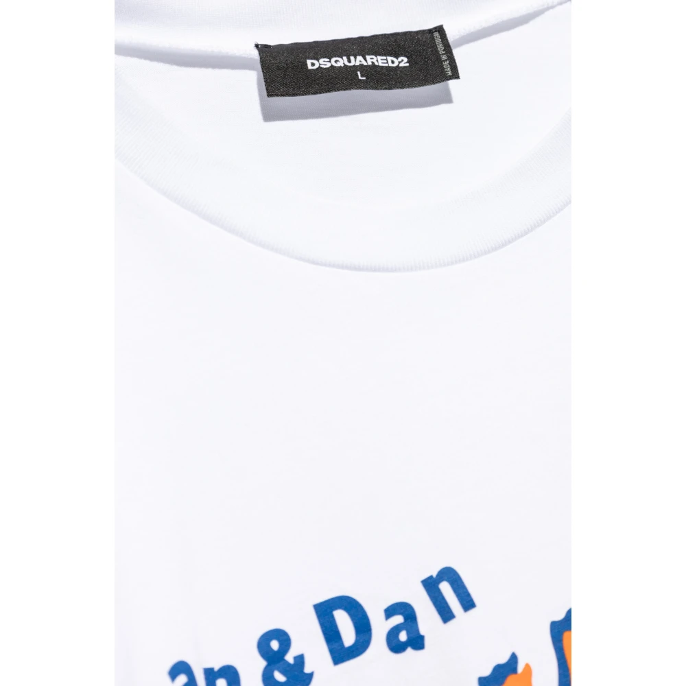 Dsquared2 T-shirt met logo White Heren