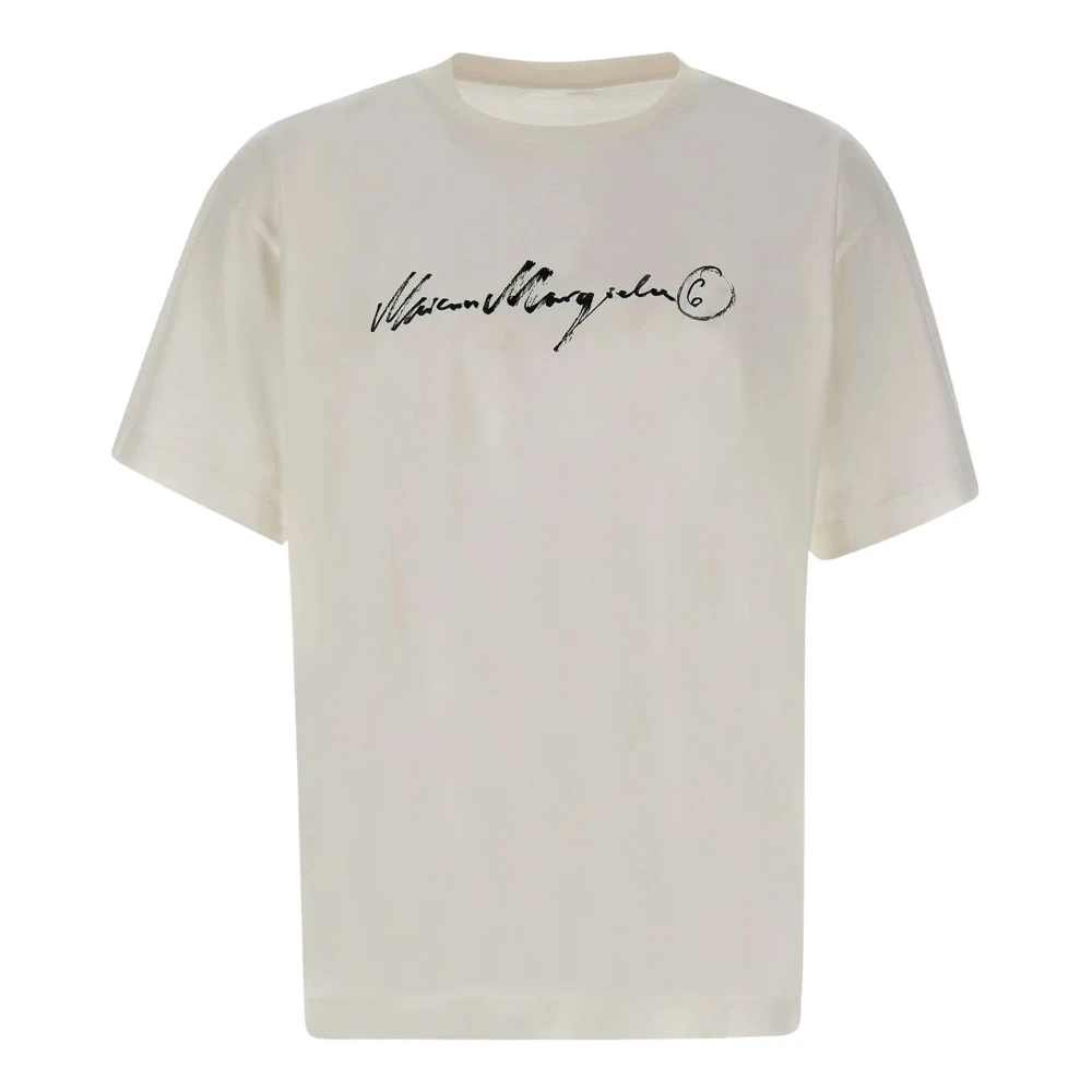 Mm6 Maison Margiela Uomo Bianco T-Shirt Logo - Immagine 9