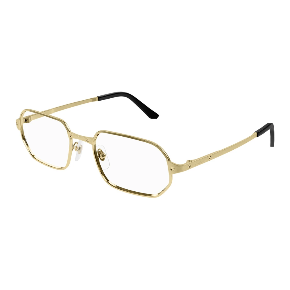 Cartier Klassiska rektangulära glasögon med ikoniskt Santos-design Yellow, Herr