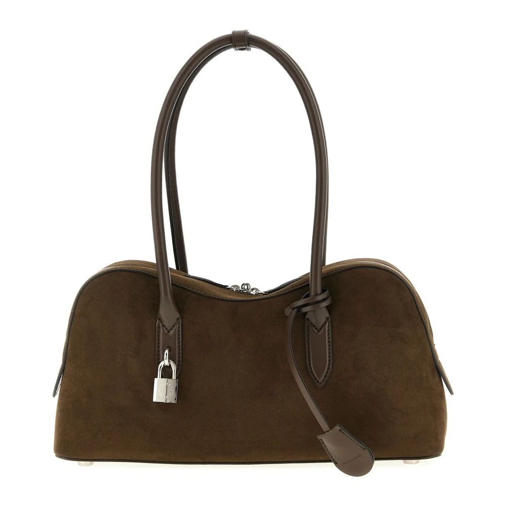 Stella McCartney - Borsa a Spalla Ryder in Suede, Donna, Moka - Immagine 4