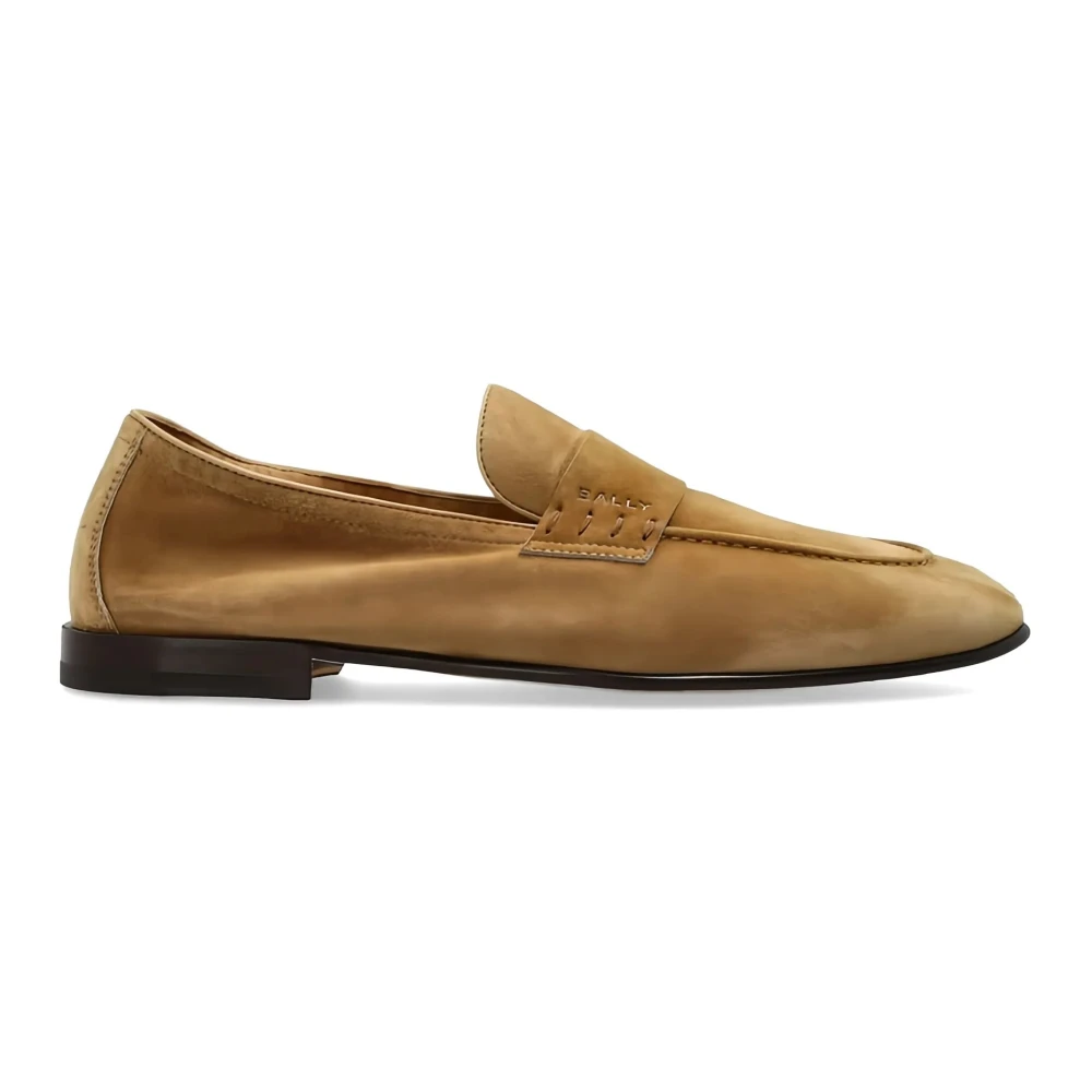Bally Beige Calf Leather Bos Taurus Slip-On Loafers - EU42/US9 - Image 2