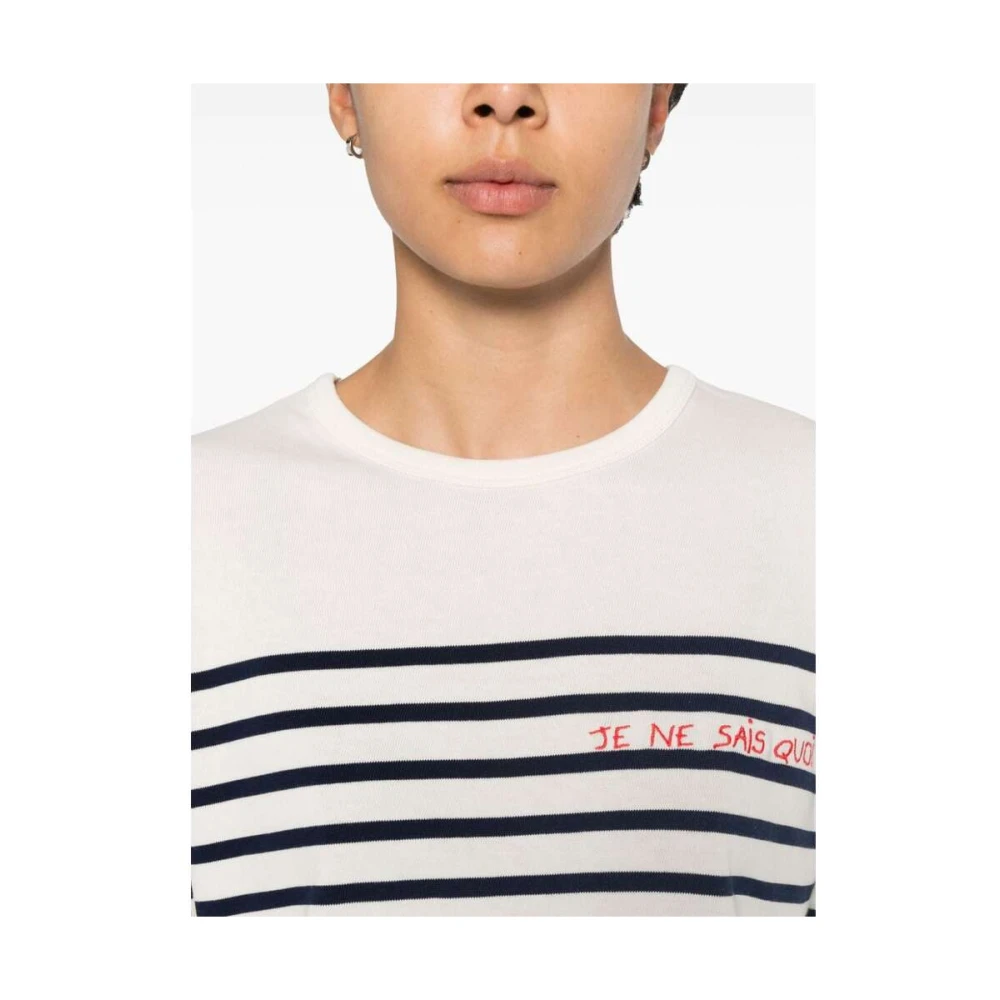 Maison Labiche Gestreepte Katoenen Trui White Dames