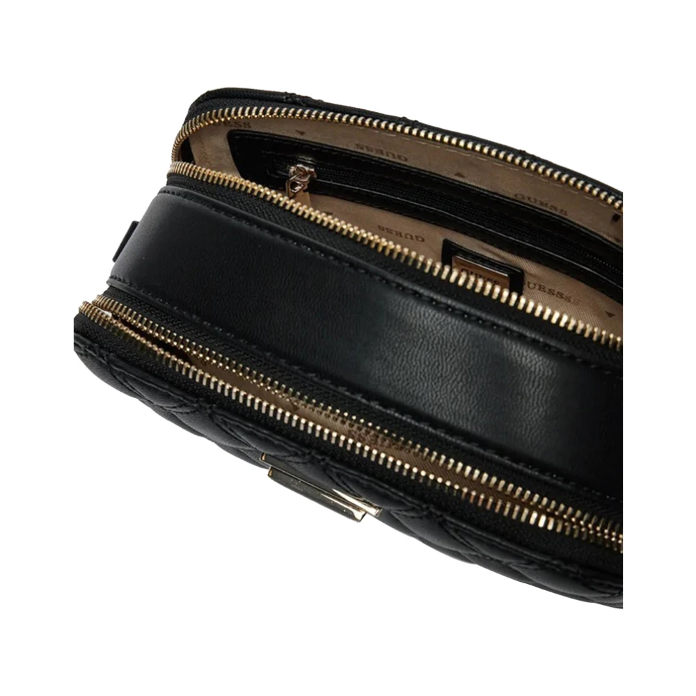 Guess Zwarte schoudertas met gouden details Black Dames