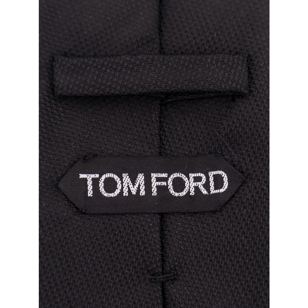Tom Ford Zijden stropdas met microborduurwerk Black Heren