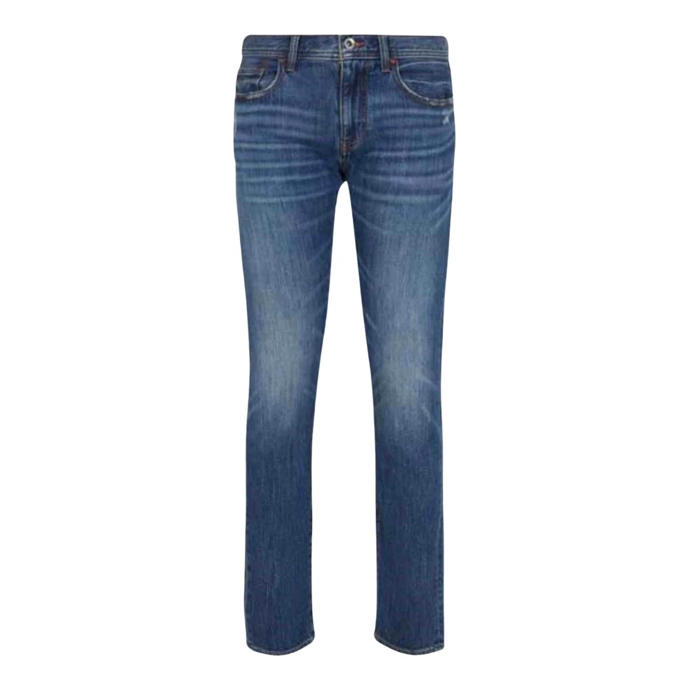 Armani Exchange Blauwe Slim Fit Jeans met Contrasterende Stiksels Blue Heren