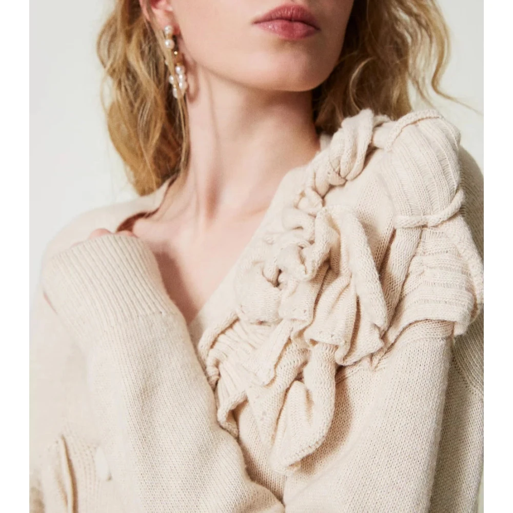 Twinset Vest met Ruches White Dames