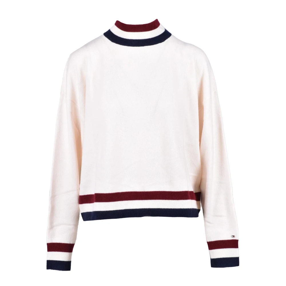 Tommy Hilfiger Wol Kasjmier Gebreide Trui White Dames