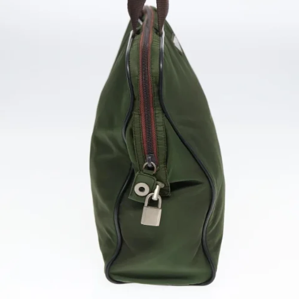 Prada Vintage Pre-owned Nylon handbags Brown Dames
