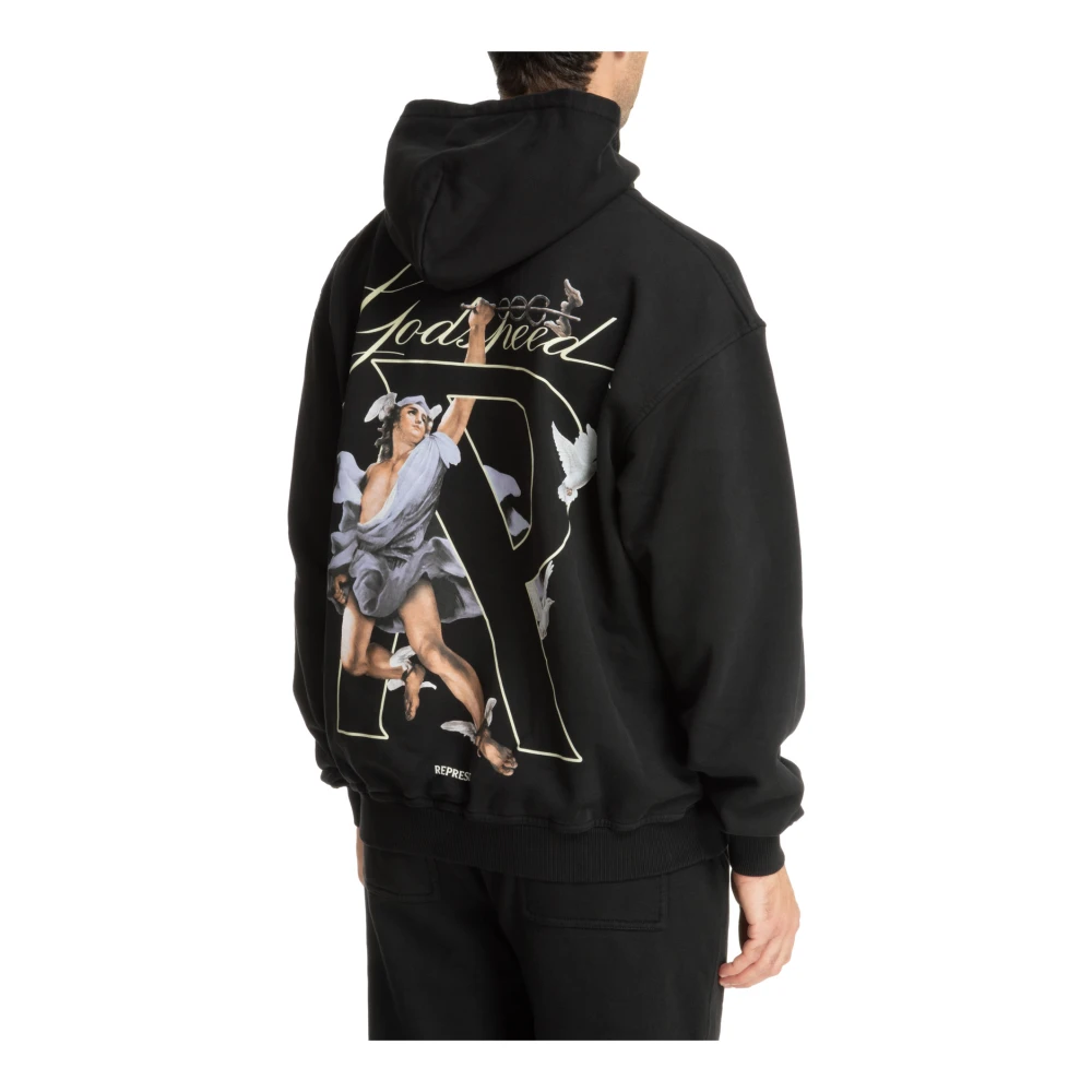 Represent Gestreept Logo Zak Hoodie Black Heren
