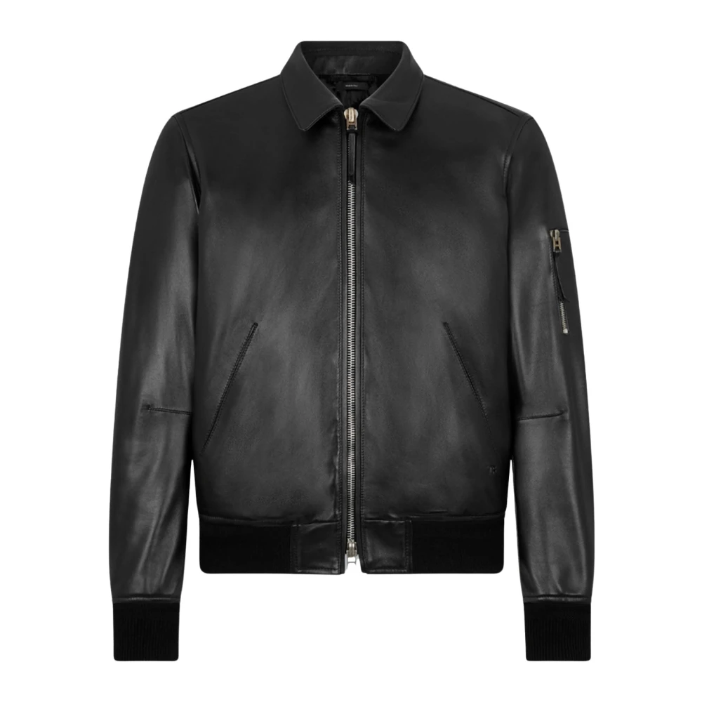 Tom Ford Men's Black Soft Nappa Longe Collar Blouson