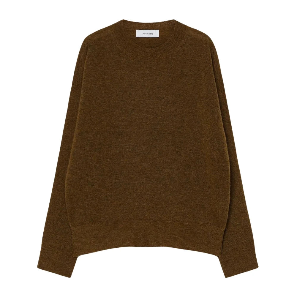 Pomandère Women's Brown Alpaca Wool Sweater Lightweight