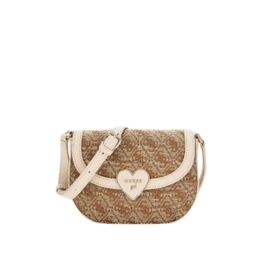 Guess Saddle Logo 4G Synthetische Stof Tas Beige Dames